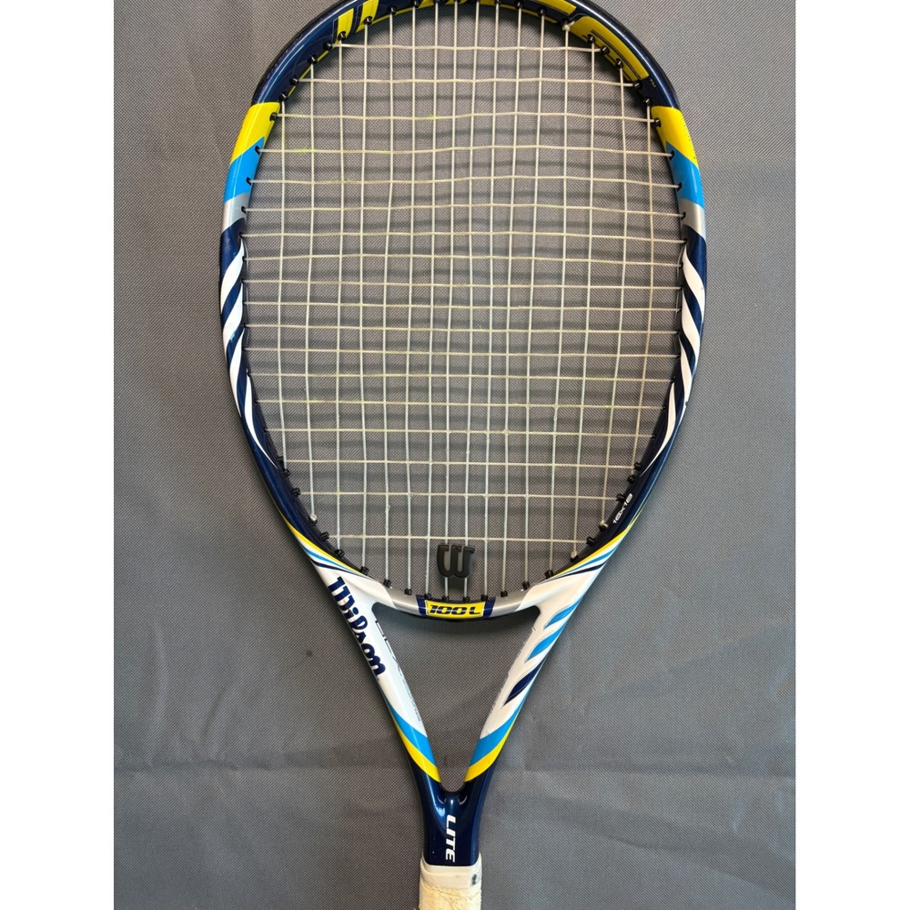 Wilson Juice 100L BLX Tennis Racquet Blue White Yellow 4 3/8 Grip 16x18 Pattern